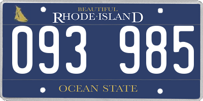 RI license plate 093985