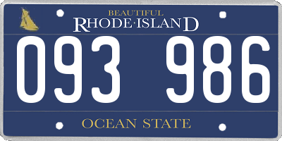 RI license plate 093986