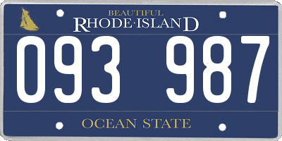 RI license plate 093987