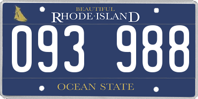 RI license plate 093988