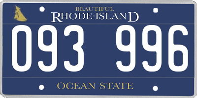 RI license plate 093996