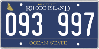RI license plate 093997