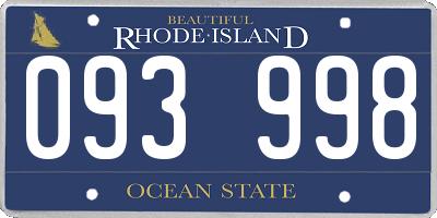 RI license plate 093998