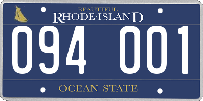 RI license plate 094001