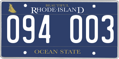 RI license plate 094003