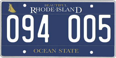 RI license plate 094005