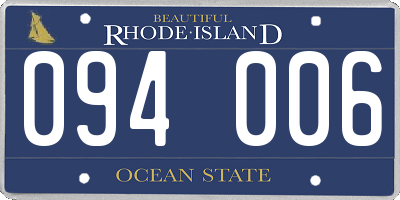 RI license plate 094006