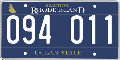 RI license plate 094011