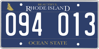 RI license plate 094013