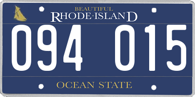 RI license plate 094015