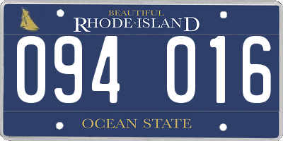RI license plate 094016