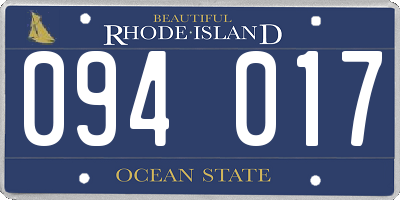 RI license plate 094017