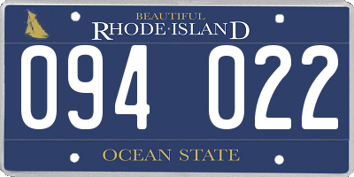 RI license plate 094022
