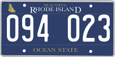 RI license plate 094023