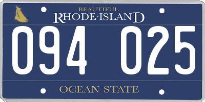 RI license plate 094025