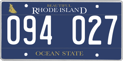 RI license plate 094027