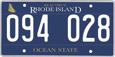 RI license plate 094028