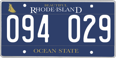 RI license plate 094029
