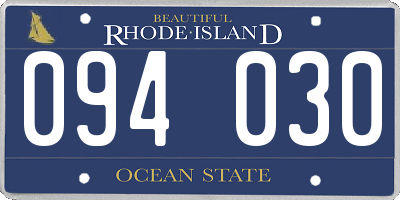 RI license plate 094030
