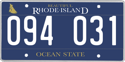 RI license plate 094031