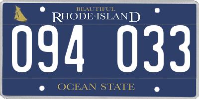 RI license plate 094033