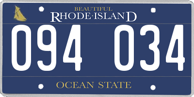 RI license plate 094034