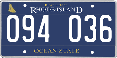 RI license plate 094036