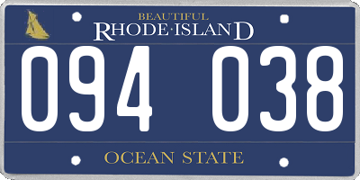 RI license plate 094038