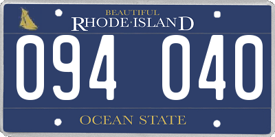 RI license plate 094040