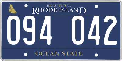 RI license plate 094042