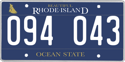 RI license plate 094043