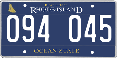 RI license plate 094045