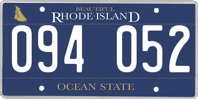 RI license plate 094052