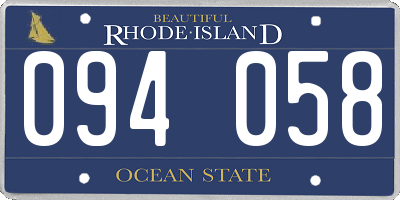 RI license plate 094058