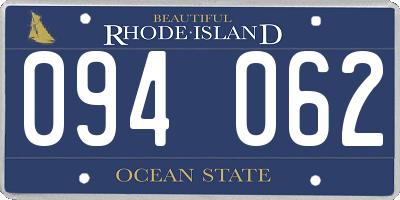 RI license plate 094062