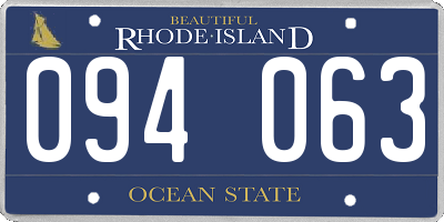 RI license plate 094063