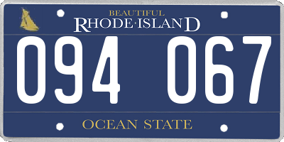 RI license plate 094067