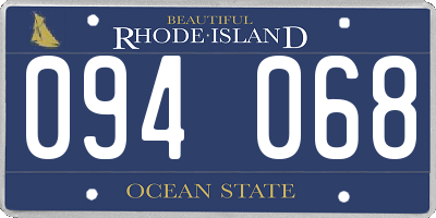 RI license plate 094068