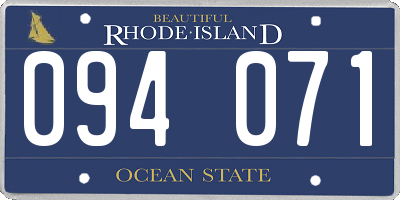 RI license plate 094071