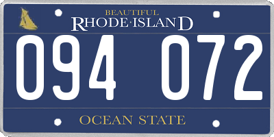 RI license plate 094072