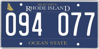 RI license plate 094077