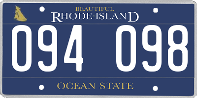 RI license plate 094098