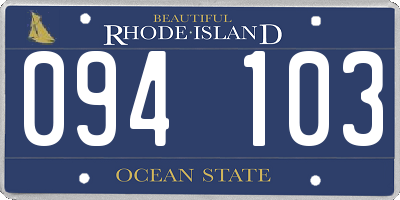 RI license plate 094103