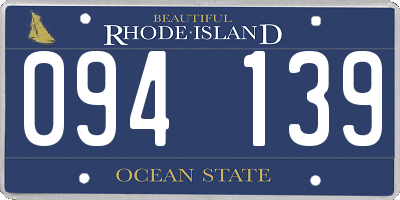 RI license plate 094139