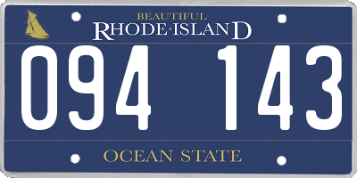 RI license plate 094143