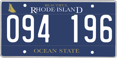RI license plate 094196
