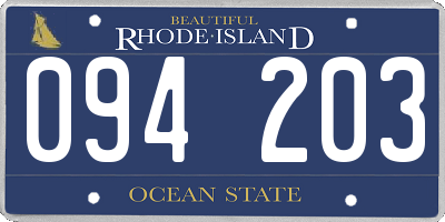 RI license plate 094203