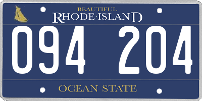 RI license plate 094204
