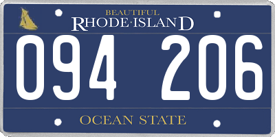 RI license plate 094206