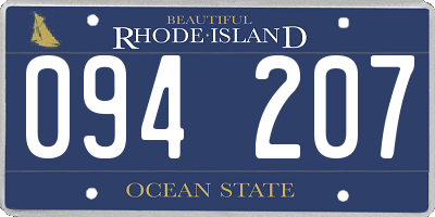 RI license plate 094207